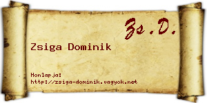 Zsiga Dominik névjegykártya